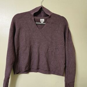 Purple V-Neck Women's Sweater